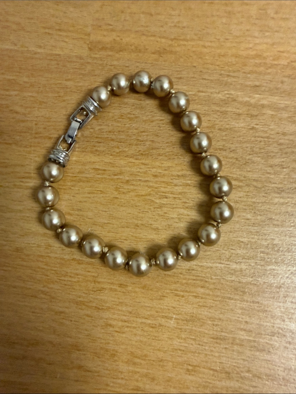 Champagne Gold Yellow Beaded Pearl Like Bracelet